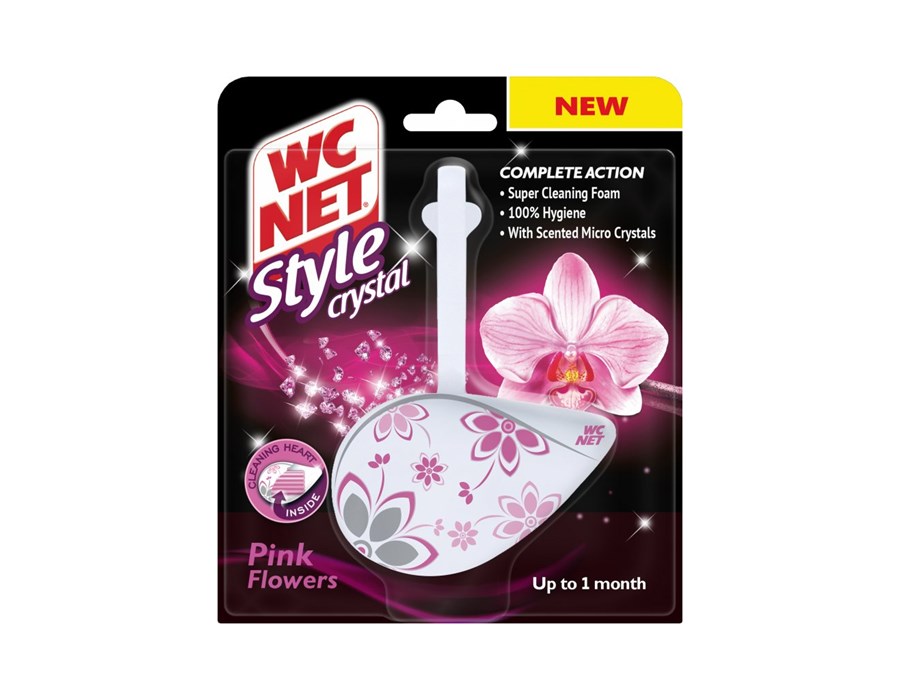 WC NET závěs Style crystal Pink Flowers 36,5g