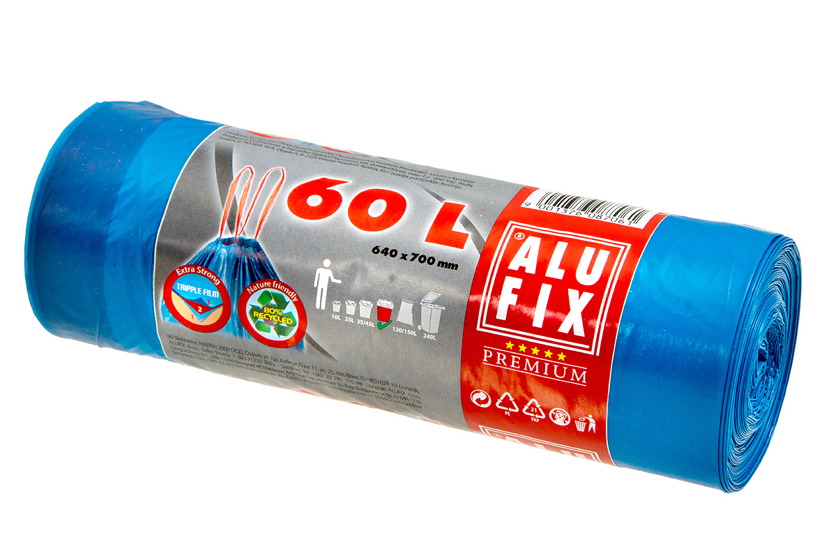 Pytle na odpad zatah.60l/15ks modré Alufix