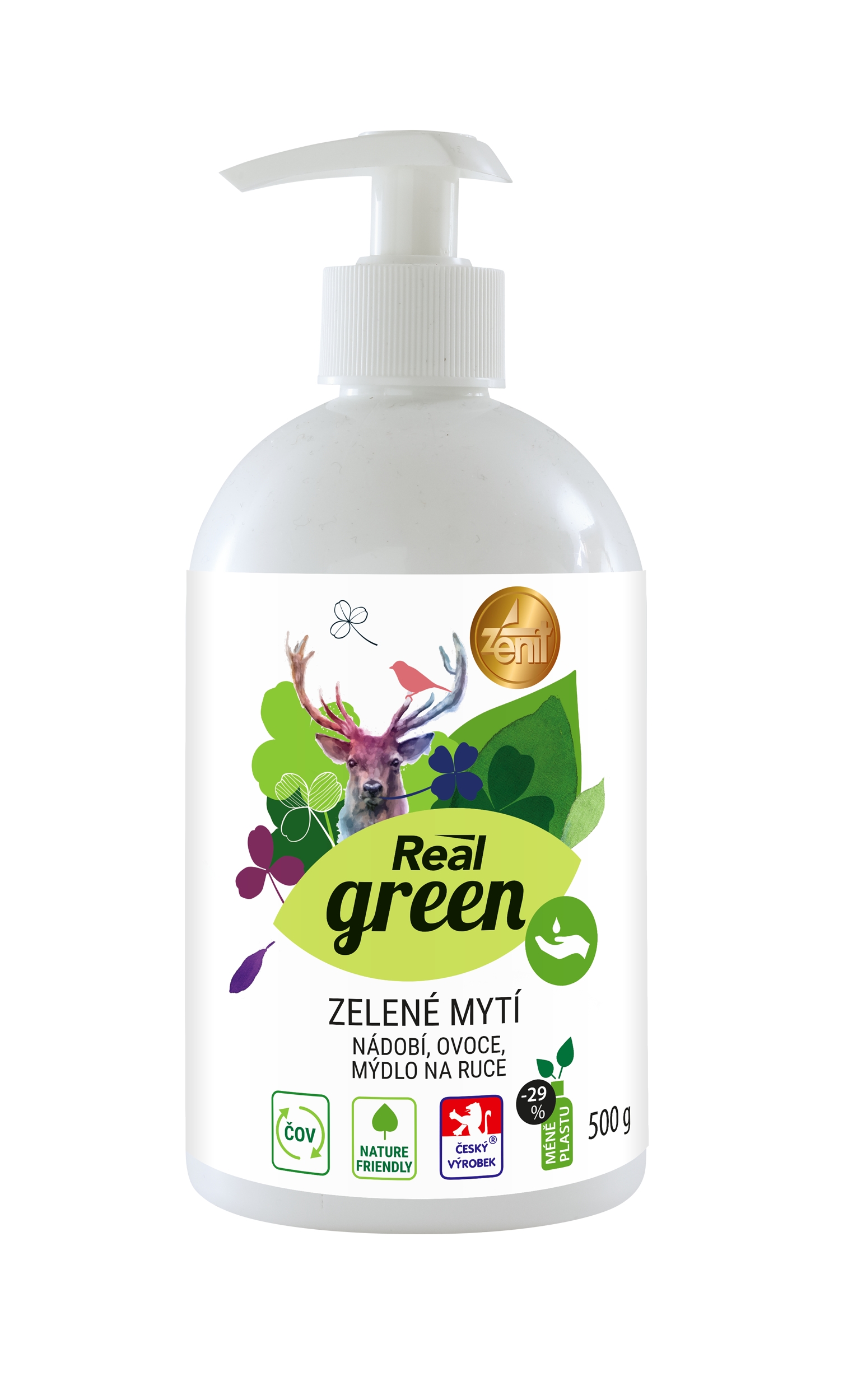 Real green zelené mytí (nádobí, ovoce, ruce) 500g