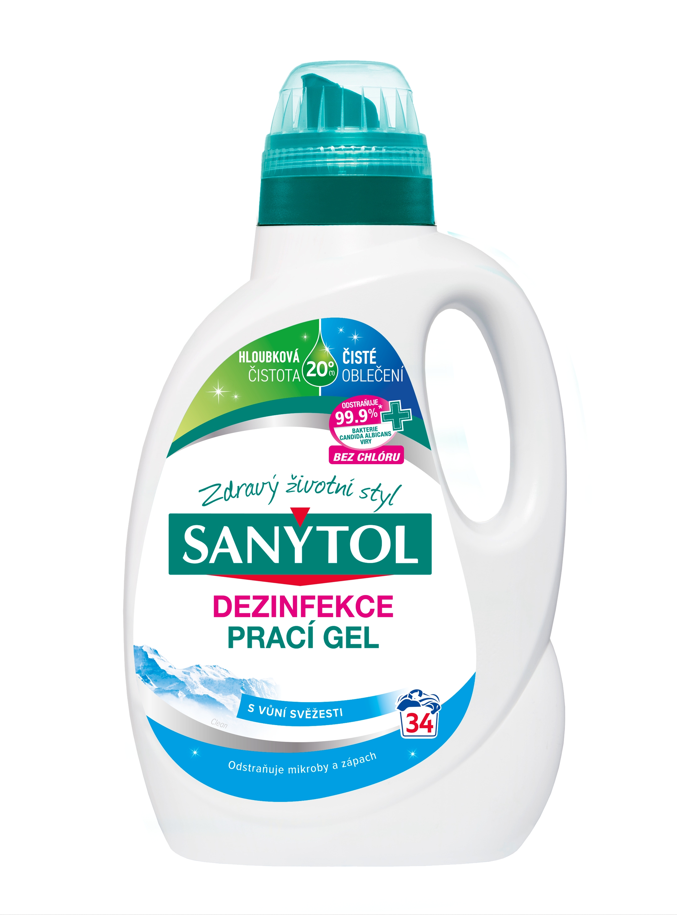 Sanytol dezinfekční prací gel Svěžest 34dávek 1,7 l