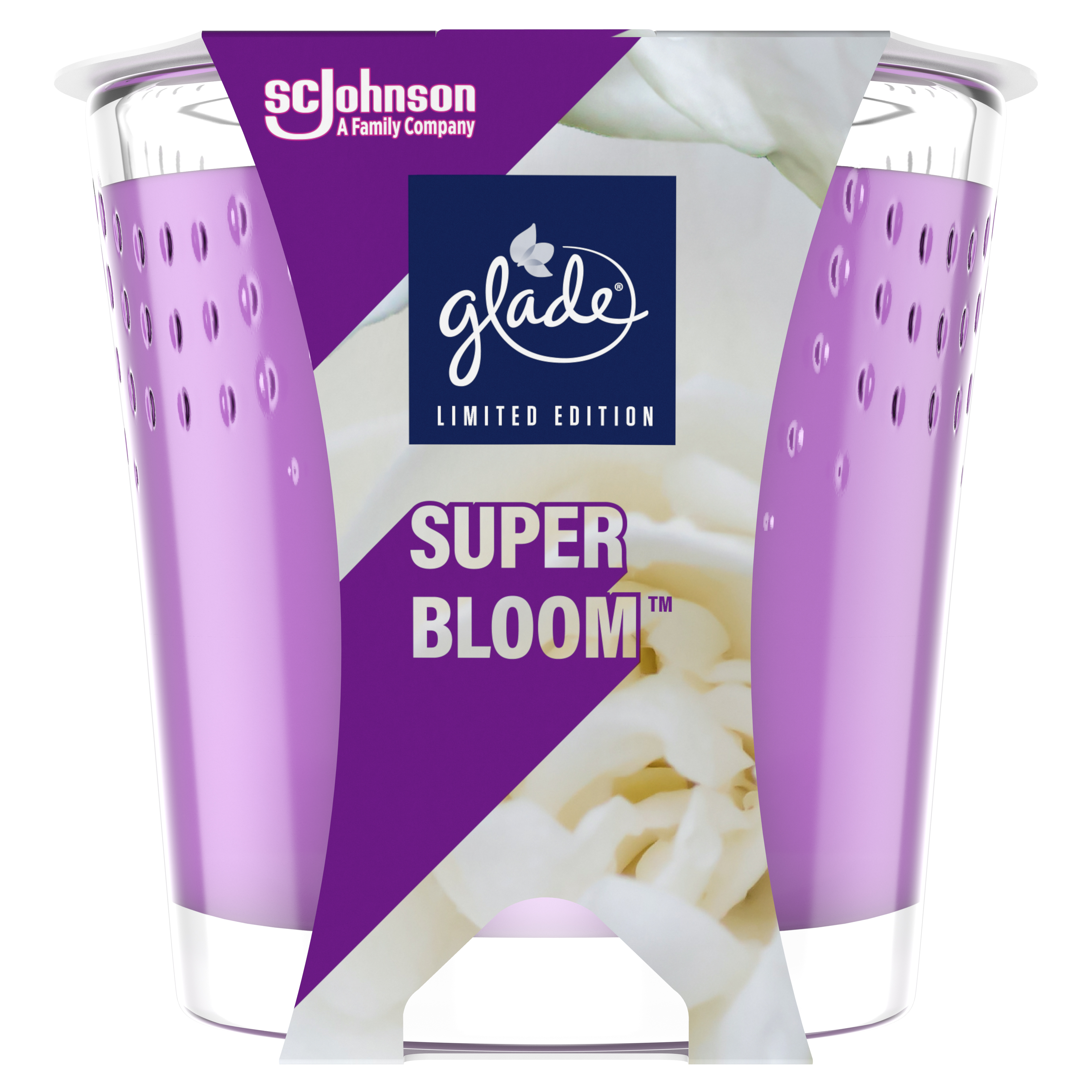 Glade svíčka Super Bloom 129g Gardénie