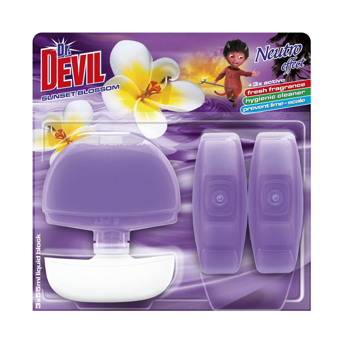 Dr.Devil WC blok Neutro Efect 3x55ml Sunset