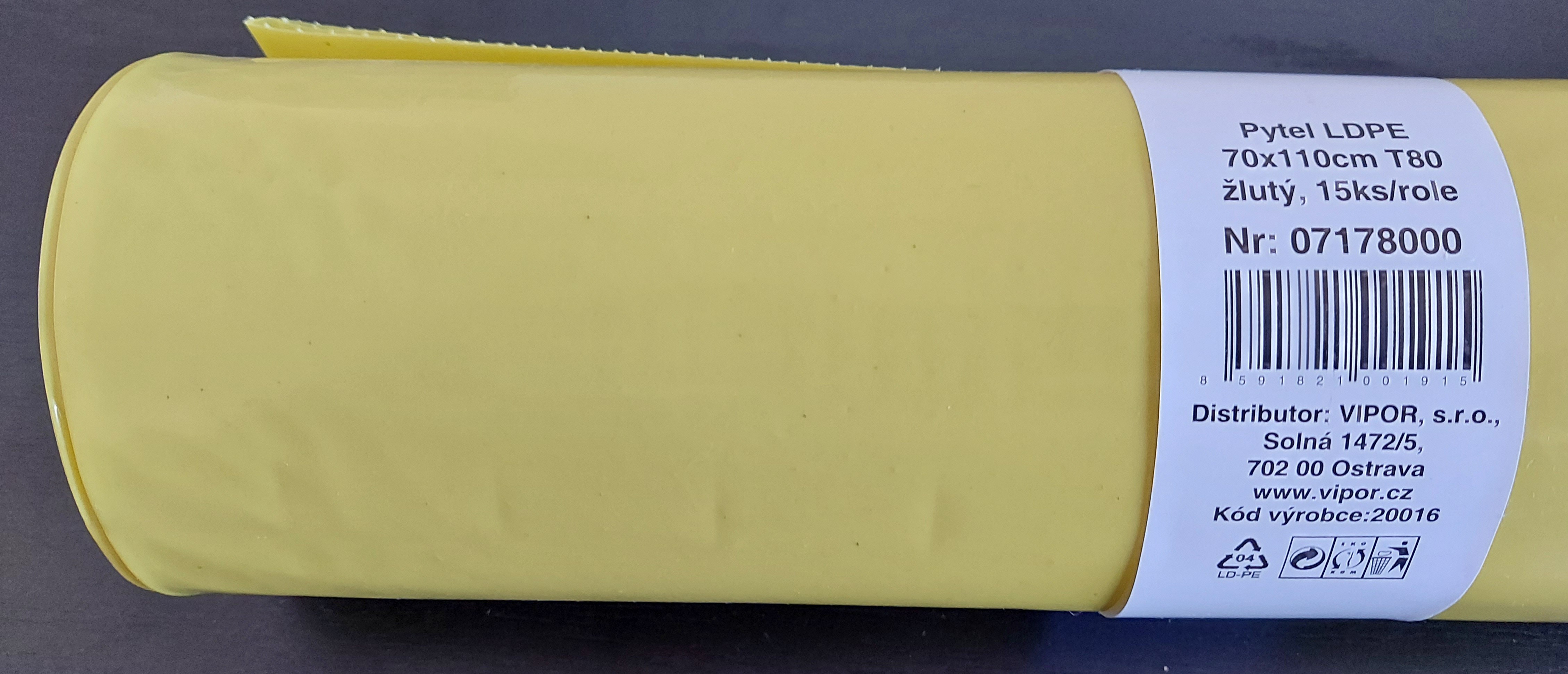 Pytle odpad 700x1100 15ks/120l 80mi žluté