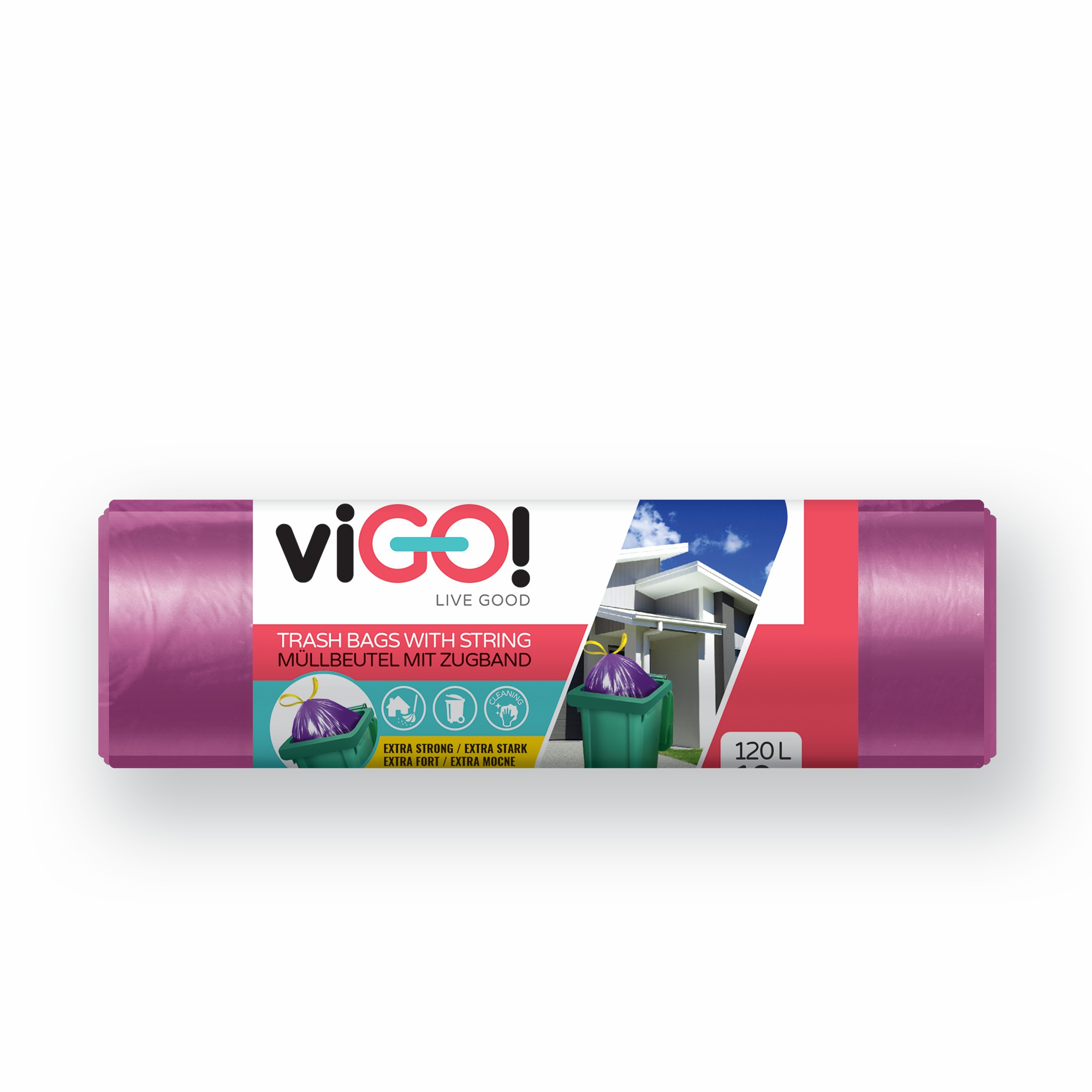 Vigo pytle 120l/10ks, Q083,70x100, zatah. Fialový LDPE
