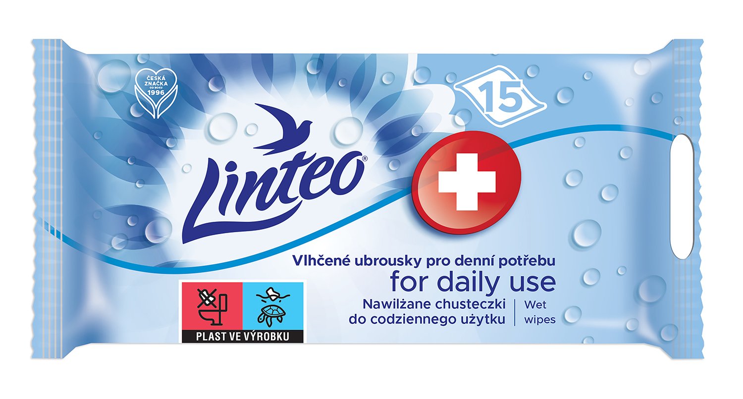 Vlhčené ubrousky Linteo pro denní potřebu 15ks  25816