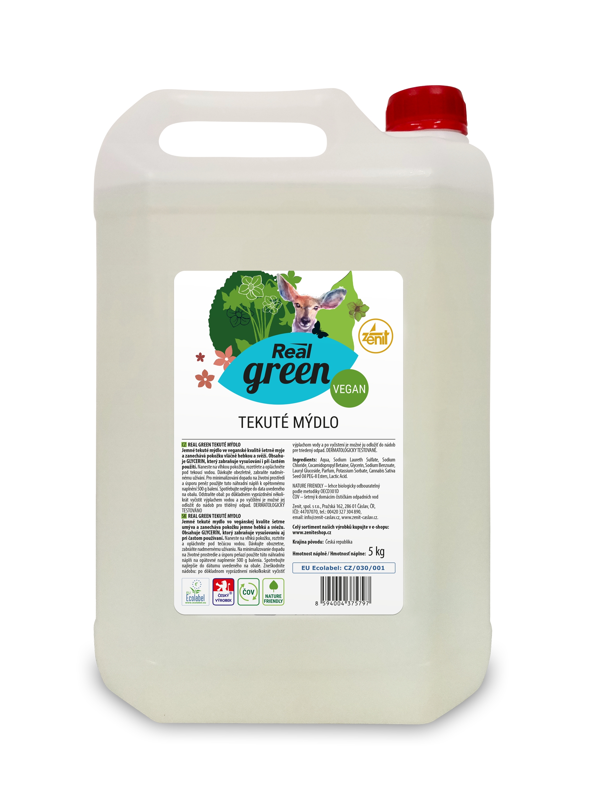 Real green tekuté mýdlo 5kg