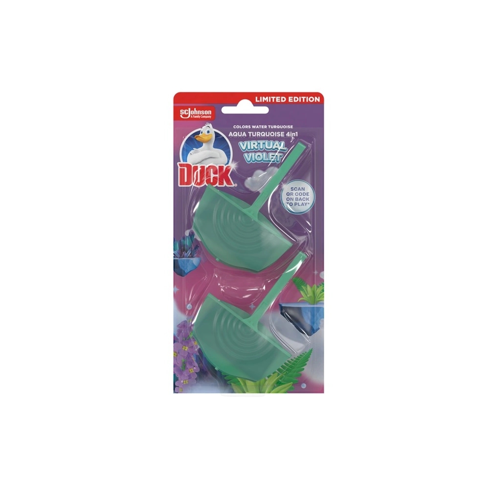 Duck závěs do WC 2x36g Virtual violet - tyrkysová voda