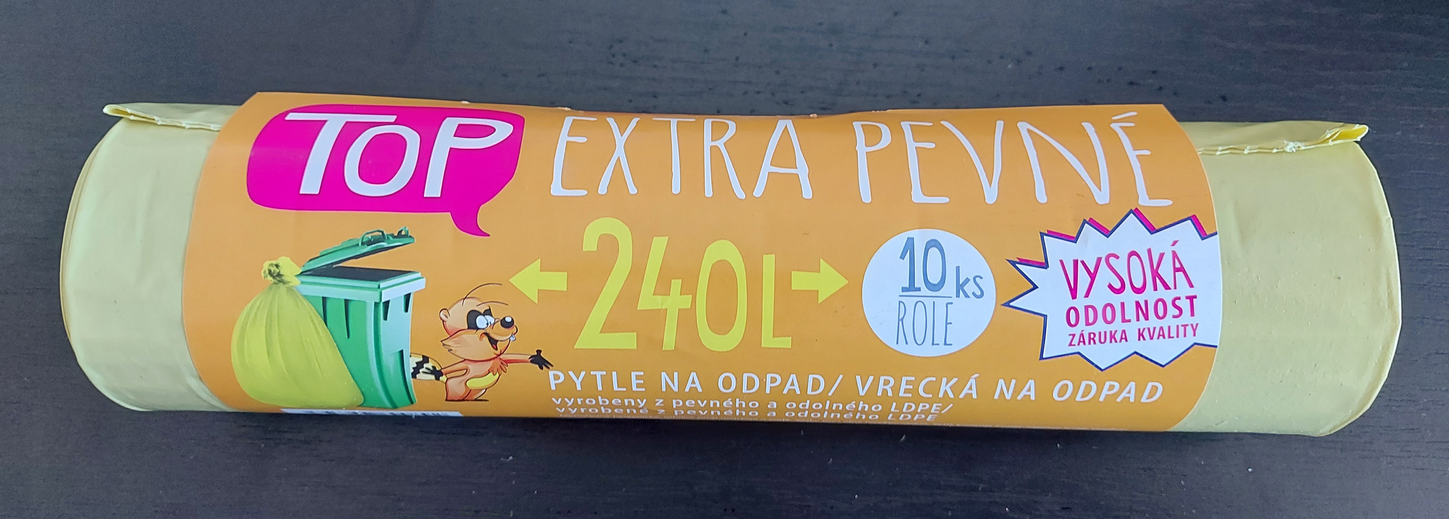 Pytle odpad.TOP 240l/10ks žluté extra pevné LDPE