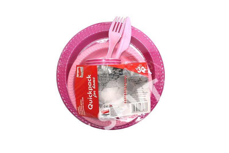 Set růžový Q122 30ks jídelní