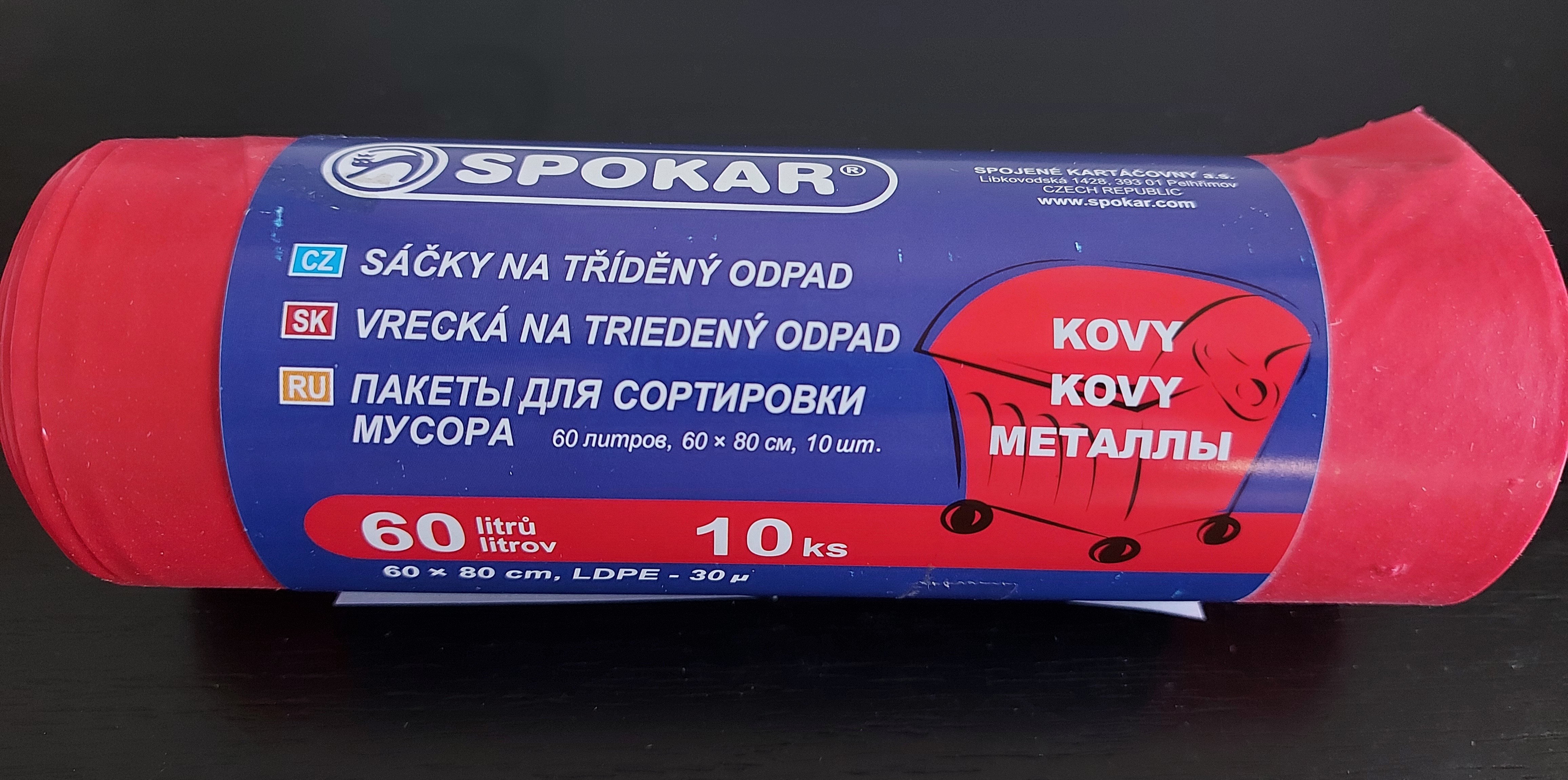 Pytle na tříděný odpad  - kovy 60l/10ks