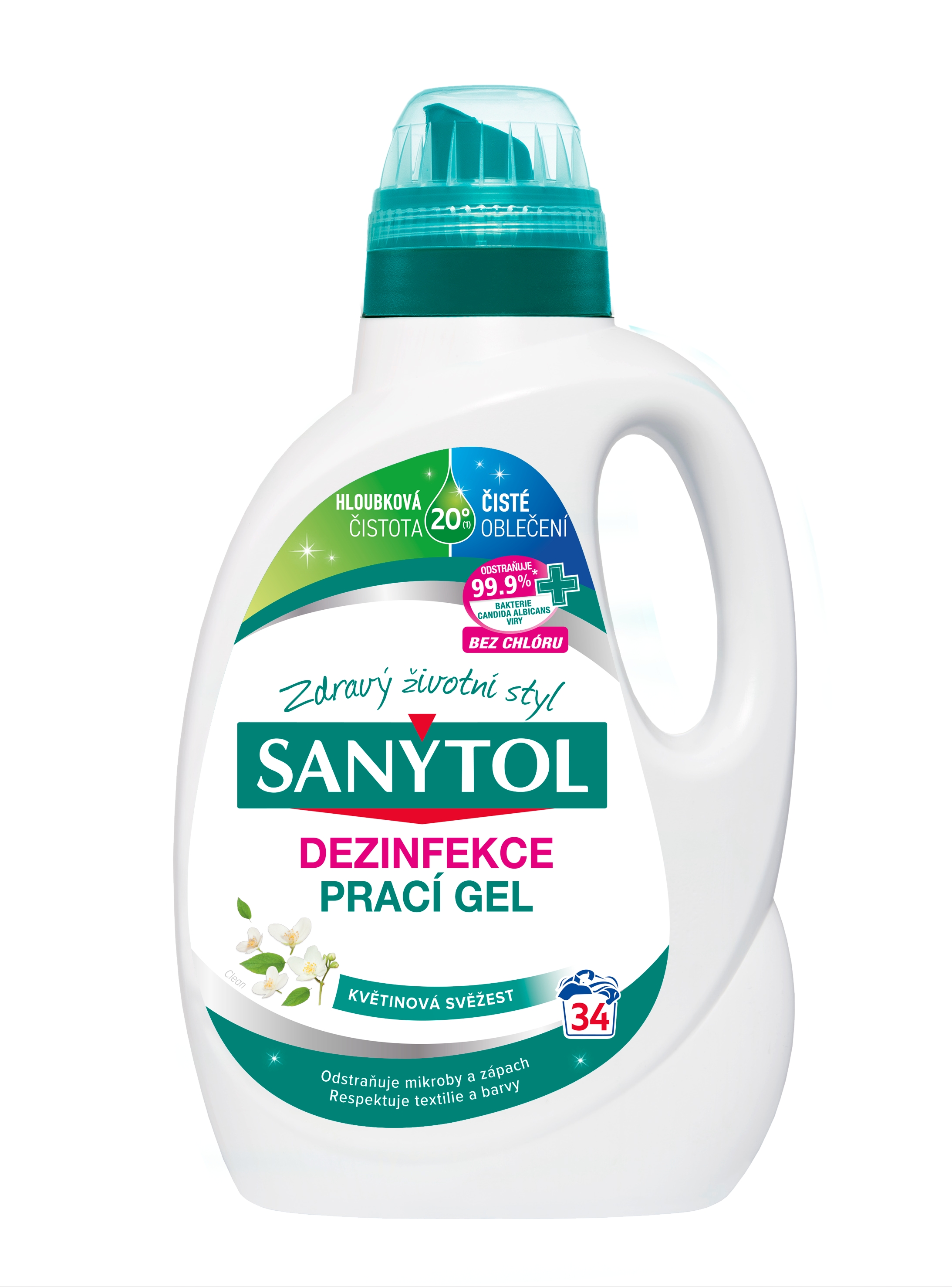 Sanytol dezinfekční prací gel Květy  34dávek 1,7l