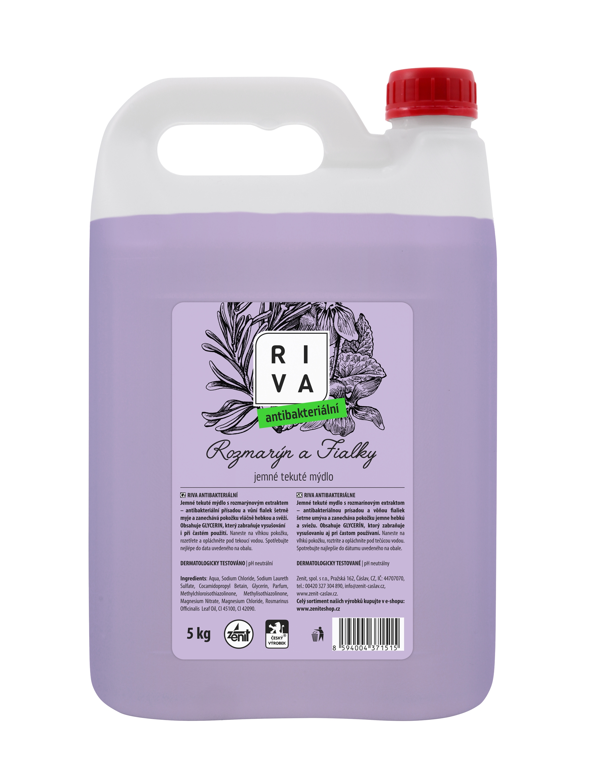 Riva TM antibacterial 5l Rozmarýn a Fialky